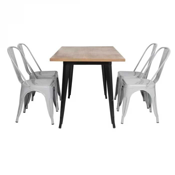 Bolero Bistro Steel Side Chairs Grey (Pack of 4) - Image 11