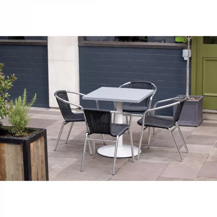 Bolero Aluminium Square Table Top Light Grey 700mm - Image 8