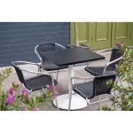 Bolero Aluminium Square Table Top Black 700mm - Image 7
