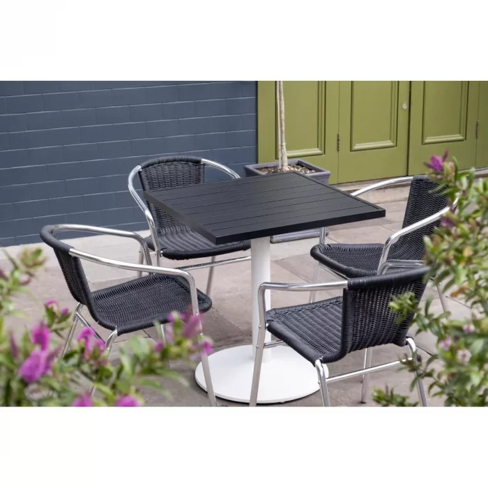 Bolero Aluminium Square Table Top Black 700mm - Image 7