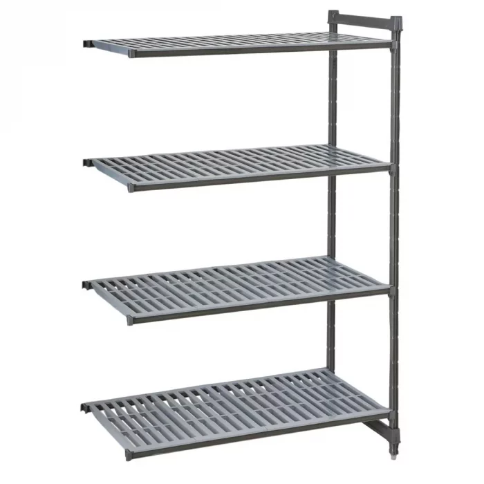 Cambro Camshelving Basics Plus Add-On Unit 4 Tier With Vented Shelves 1830H x 870W x 460D mm - Image 1