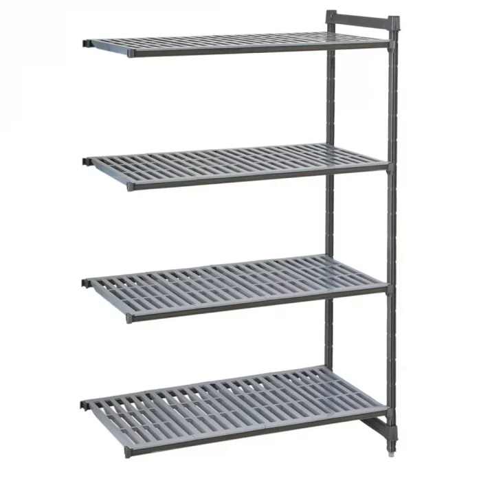 Cambro Camshelving Basics Plus Add-On Unit 4 Tier With Vented Shelves 1630H x 870W x 610D mm - Image 1