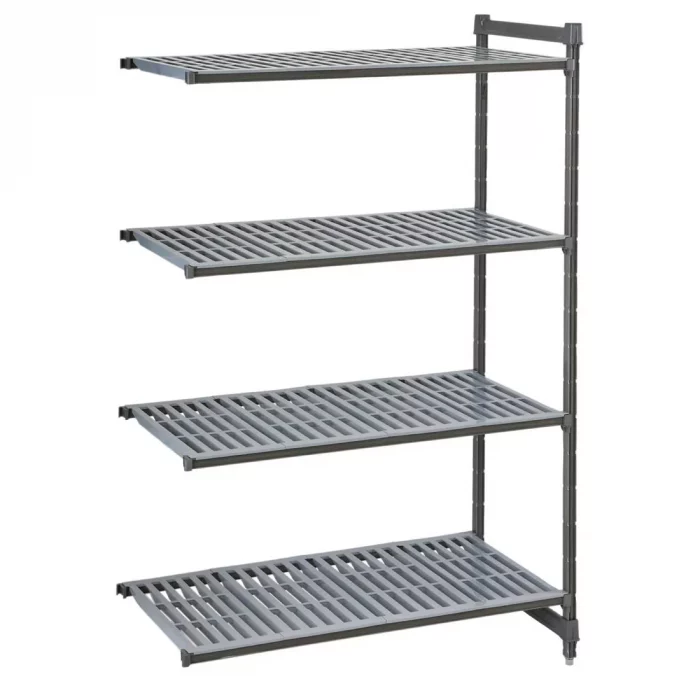 Cambro Camshelving Basics Plus Add-On Unit 4 Tier With Vented Shelves 1630H x 1175W x 610D mm - Image 1
