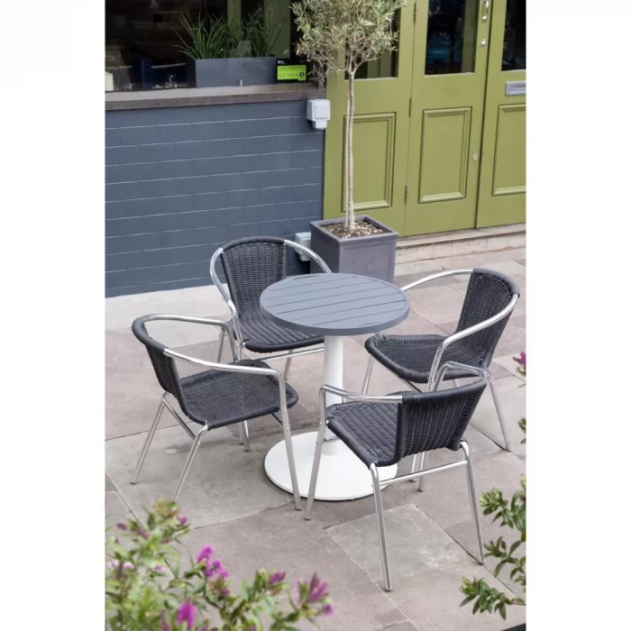 Bolero Aluminium Round Table Top Dark Grey 580mm - Image 3
