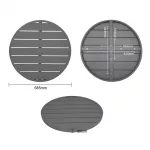Bolero Aluminium Round Table Top Dark Grey 580mm - Image 7