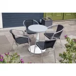 Bolero Aluminium Round Table Top Light Grey 580mm - Image 6