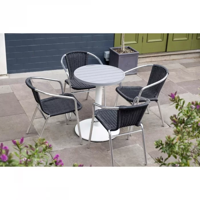 Bolero Aluminium Round Table Top Light Grey 580mm - Image 6