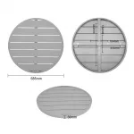 Bolero Aluminium Round Table Top Light Grey 580mm - Image 7