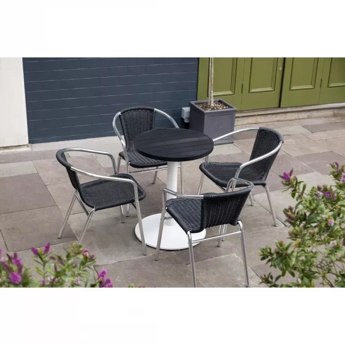 Bolero Aluminium Round Table Top Black 580mm - Image 5