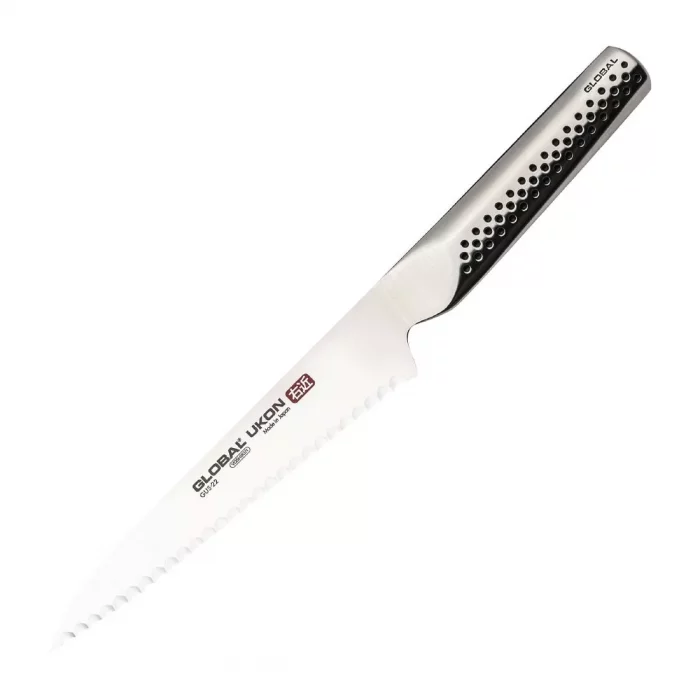 Global Knives Ukon Range Utility Knife Scalloped 15cm - Image 1