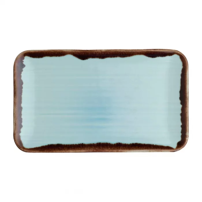 Dudson Harvest  Organic Rectangular Plates Turquoise 270mm (Pack of 12) - Image 1