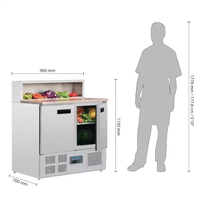 Polar G-Series Pizza Prep Counter Fridge 288Ltr - Image 9