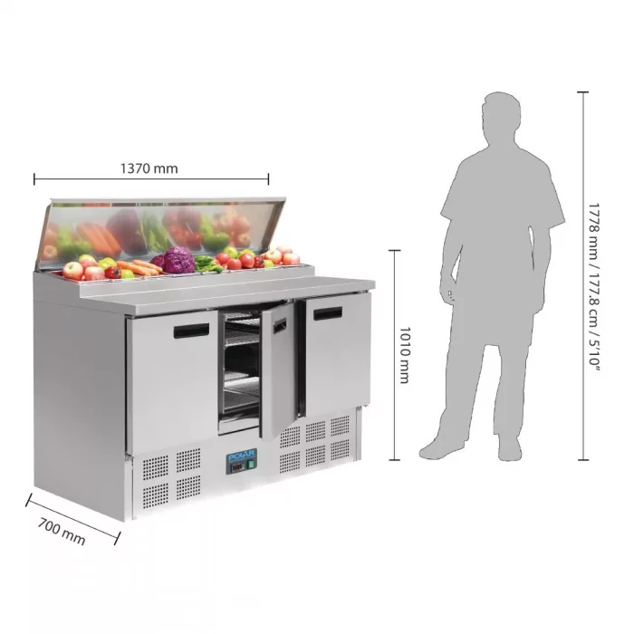 Polar G-Series Pizza Prep Counter Fridge 390Ltr - Image 8