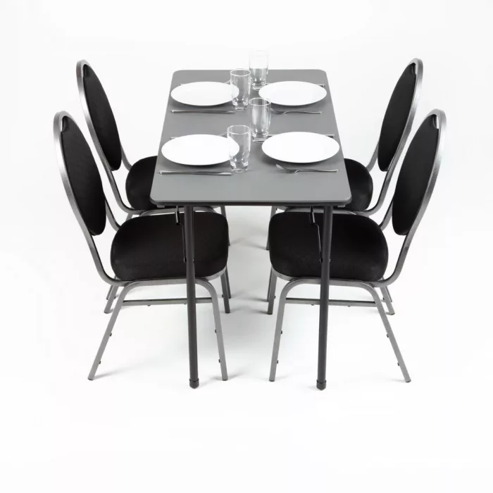 Bolero ABS Rectangular Folding Table Grey 4ft (Single) - Image 4