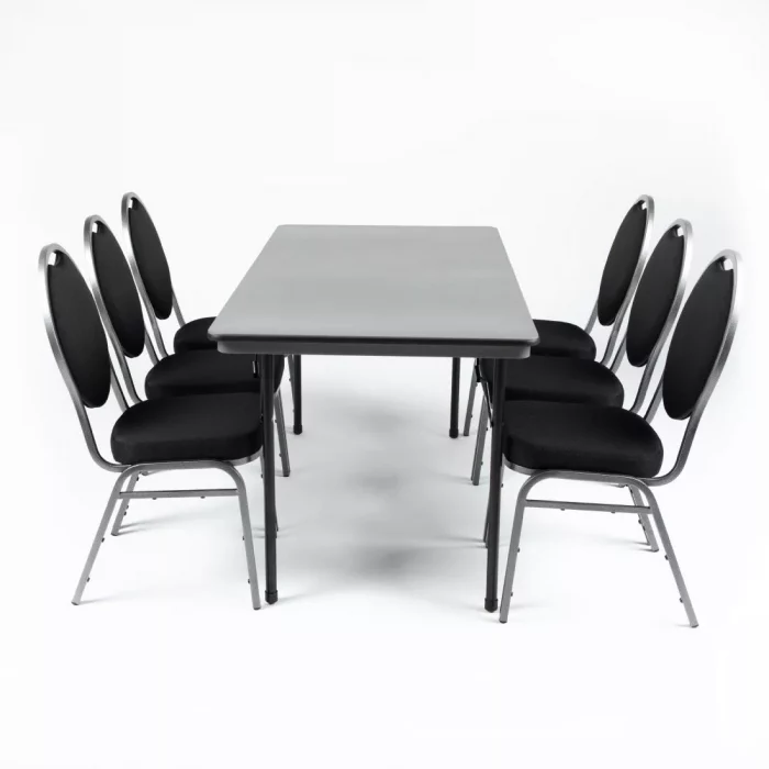 Bolero ABS Rectangular Folding Table Grey 5ft - Image 4