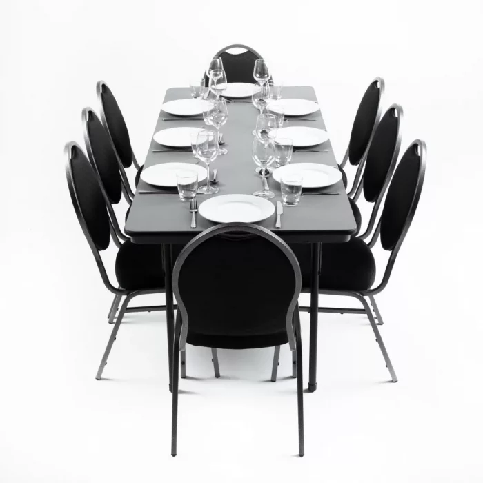 Bolero ABS Rectangular Folding Table Grey 6ft (Single) - Image 3