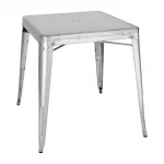 Bolero Bistro Galvanised Steel Square Table 668mm (Single)