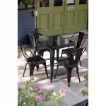 Bolero Bistro Steel Side Chairs Black (Pack of 4) - Image 6