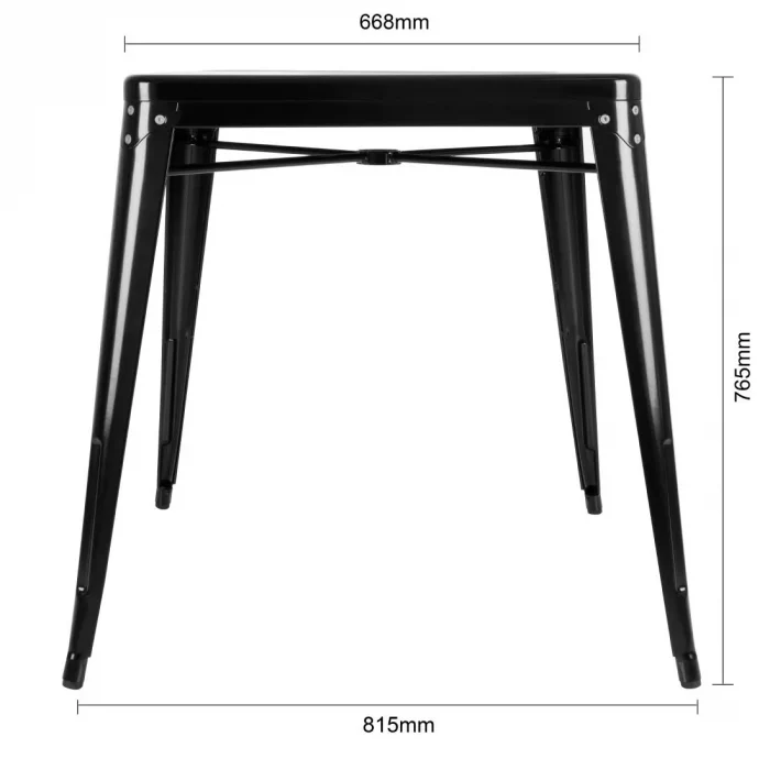 Bolero Bistro Steel Square Table Black 668mm (Single) - Image 11