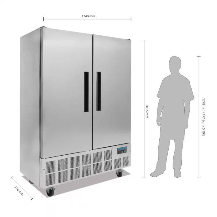 Polar G-Series Double Door Slimline Fridge 960Ltr - Image 3