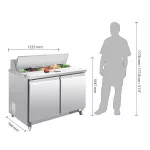 Polar U-Series Double Door Prep Counter Fridge 405Ltr - Image 2