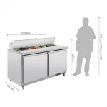 Polar U-Series Double Door Prep Counter Fridge 527Ltr - Image 2