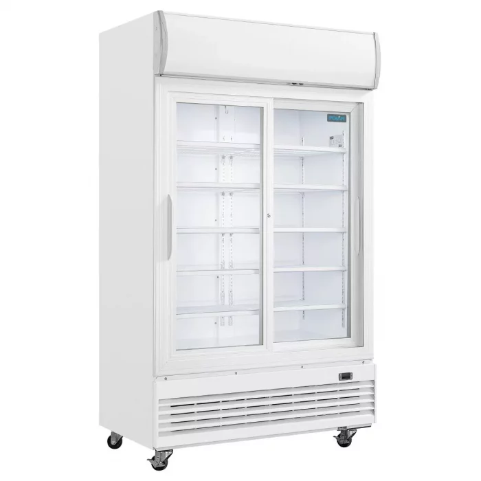 Polar G-Series Upright Display Cooler with Light Box 950Ltr with Sliding Doors - Image 1