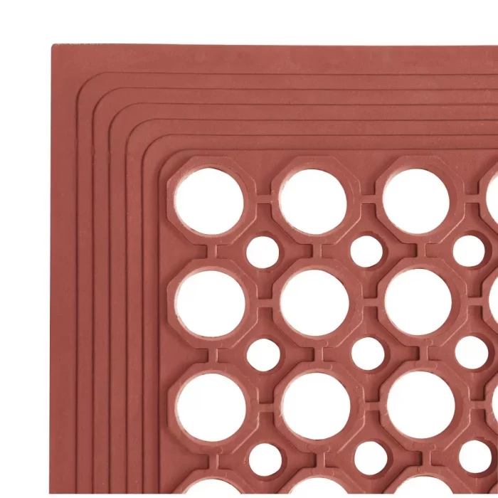 Jantex Rubber Grease Resistant Anti Fatigue Mat Red 1500 x 900mm - Image 3