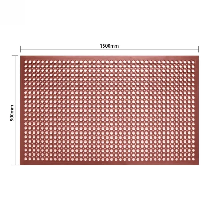 Jantex Rubber Grease Resistant Anti Fatigue Mat Red 1500 x 900mm - Image 5