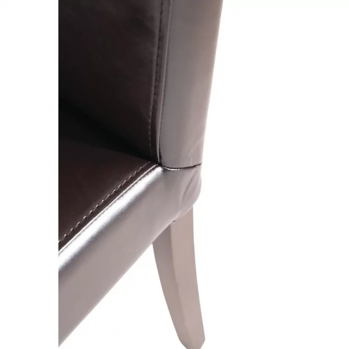 Bolero Faux Leather Dining Chairs Dark Brown (Pack of 2) - Image 8