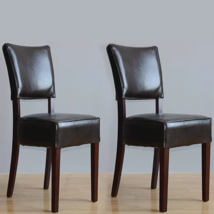 Bolero Chunky Faux Leather Chairs Dark Brown (Pack of 2) - Image 3