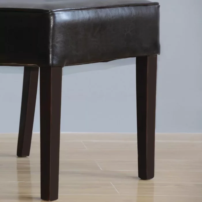 Bolero Chunky Faux Leather Chairs Dark Brown (Pack of 2) - Image 4