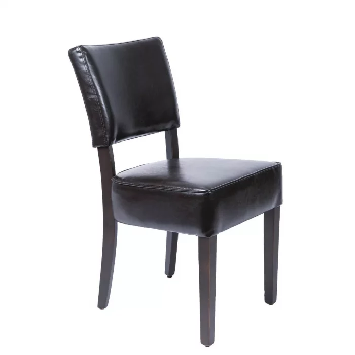 Bolero Chunky Faux Leather Chairs Dark Brown (Pack of 2) - Image 1