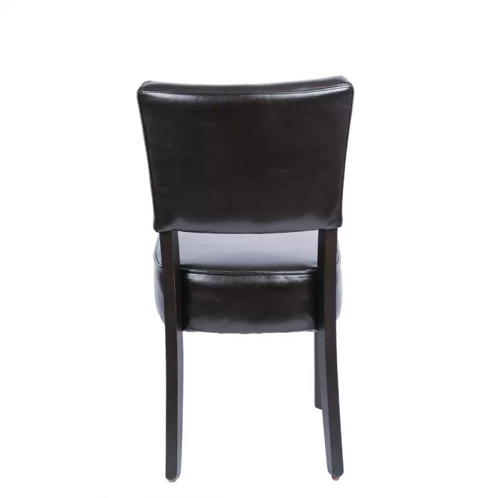 Bolero Chunky Faux Leather Chairs Dark Brown (Pack of 2) - Image 7