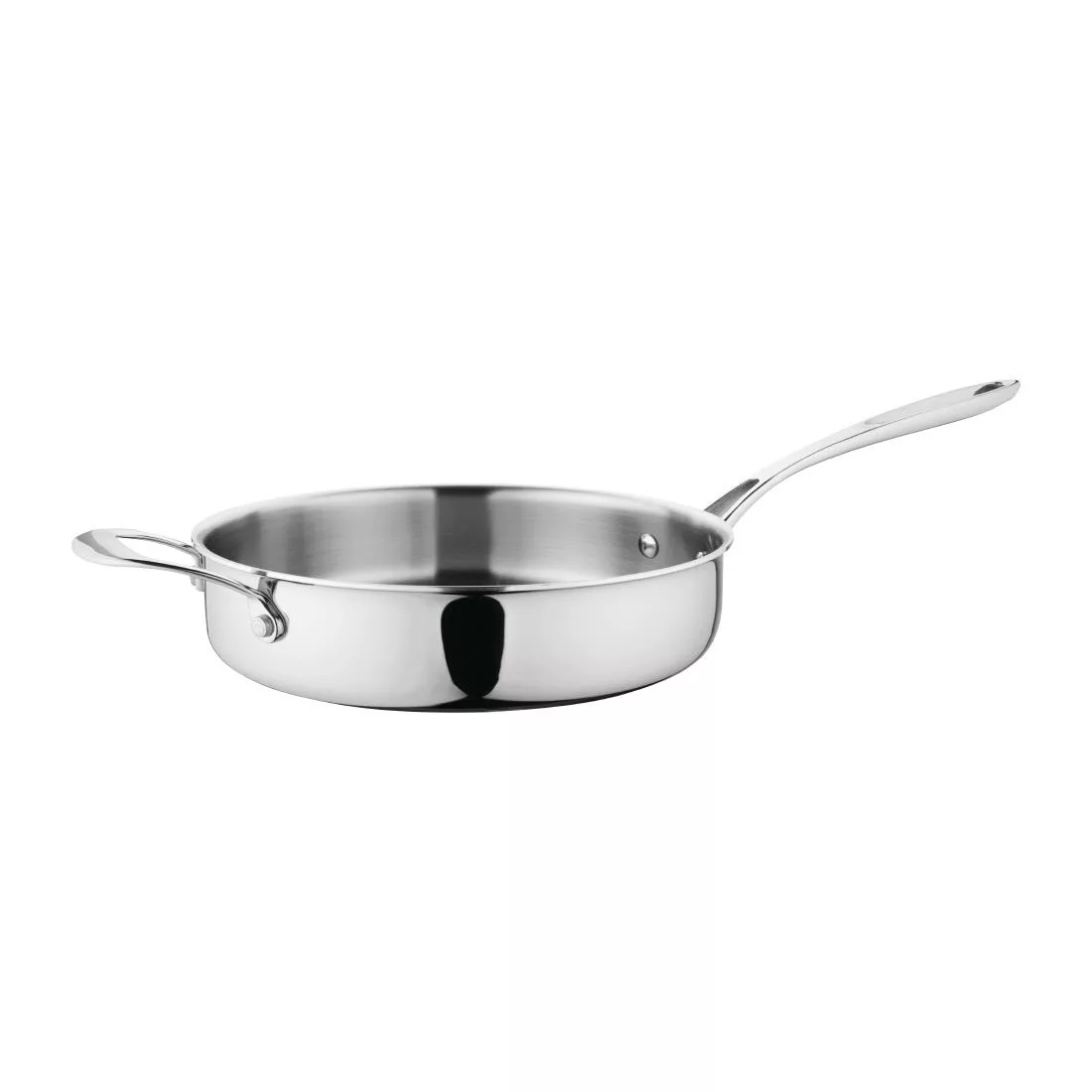 gg032_triwallsautpan1update.jpg Vogue Stainless Steel & Aluminium Tri-Wall Sauté Pan 28cm - Image 1