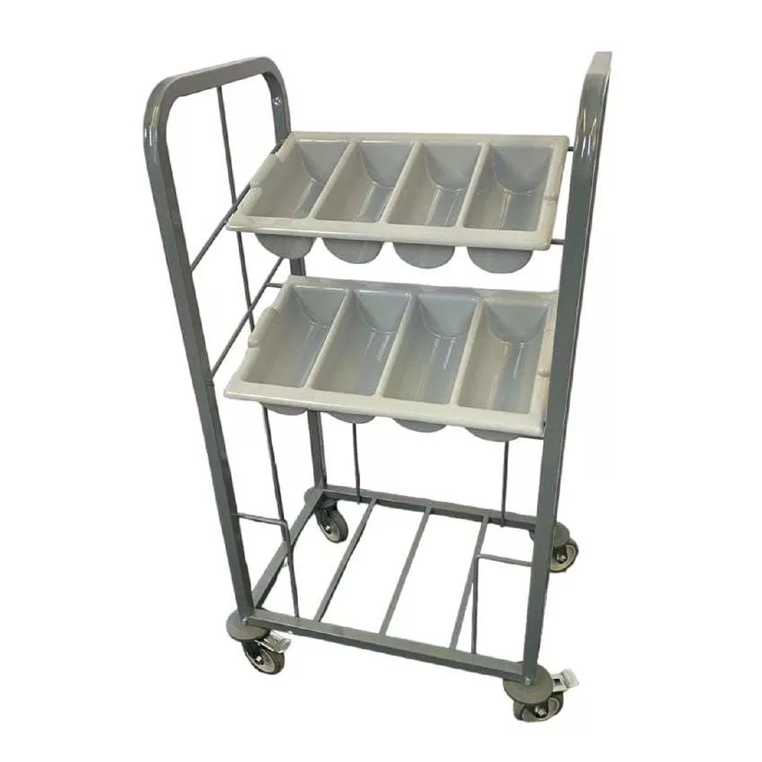 gg139_upd-4.jpg Craven Steel Two Tier Cutlery and Tray Dispense Trolley - Image 1