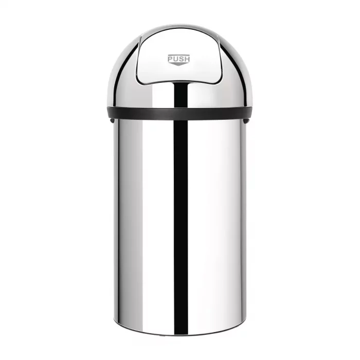 Brabantia Stainless Steel Push Top Bullet Bin Silver 60Ltr - Image 1