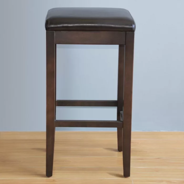 Bolero Faux Leather High Bar Stools Dark Brown (Pack of 2) - Image 2