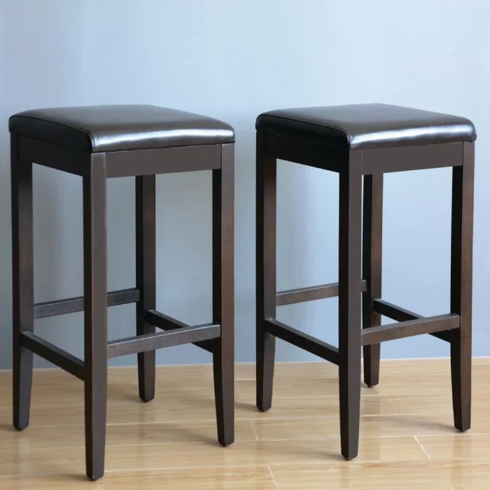 Bolero Faux Leather High Bar Stools Dark Brown (Pack of 2) - Image 5