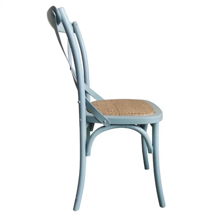 Bolero Blue Bentwood Chairs with Metal Cross Backrest (Pack of 2) - Image 3