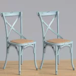Bolero Blue Bentwood Chairs with Metal Cross Backrest (Pack of 2) - Image 7