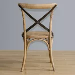 Bolero Natural Bentwood Chairs with Metal Cross Backrest (Pack of 2) - Image 4
