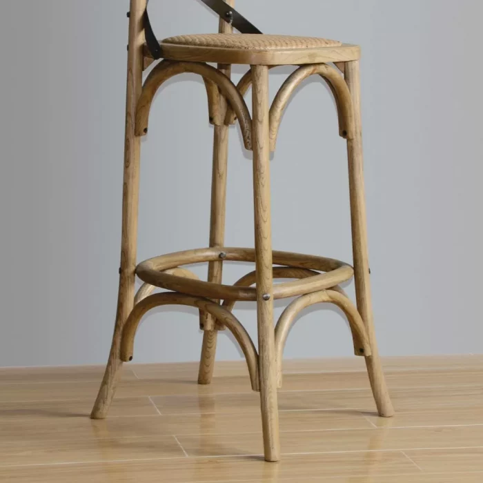 Bolero Wooden Barstool with Backrest - Image 5