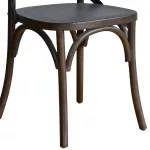 Bolero Wooden Dining Chair with Metal Cross Backrest Walnut Finish (Pack of 2) - Image 7