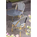 Bolero Round Steel Patterned Bistro Table Grey 600mm - Image 4