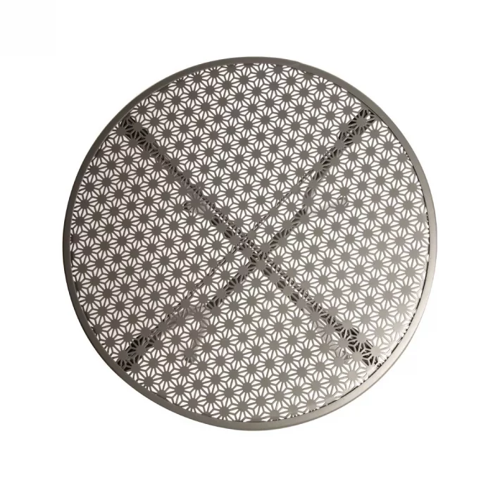 Bolero Round Steel Patterned Bistro Table Grey 600mm - Image 5