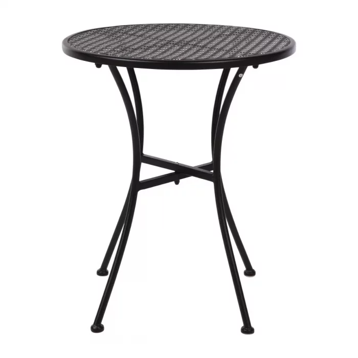 Bolero Black Steel Patterned Round Bistro Table Black 600mm - Image 2