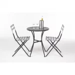 Bolero Black Steel Patterned Round Bistro Table Black 600mm - Image 3