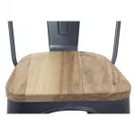 Bolero Bistro Side Chairs with Wooden Seat Pad Gun Metal (Pack of 4) - Image 8