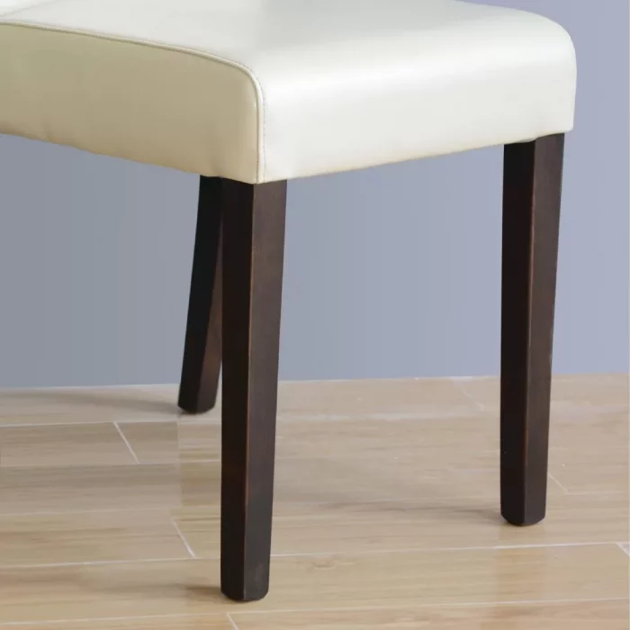Bolero Faux Leather Dining Chairs Cream (Pack of 2) - Image 3